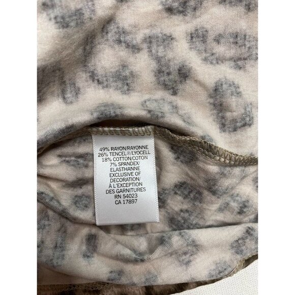 Banana Republic Shirt Top Women's XS Brown Beige Leopard Scoop‎ Short-Sleeve NEW - Picture 11 of 12